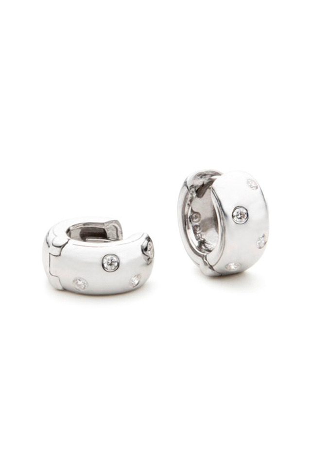 Mini Diamond Snap Hoop Earrings