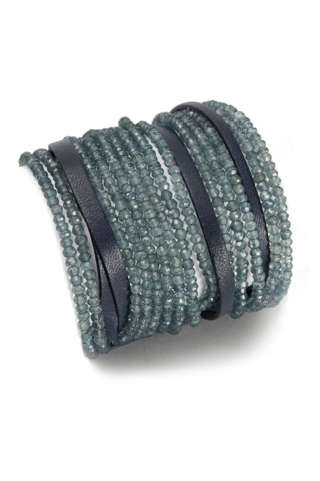 Blue Quartz Leather Cuff