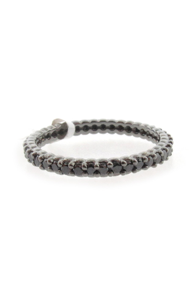 18K White Gold Black Diamond Eternity Band