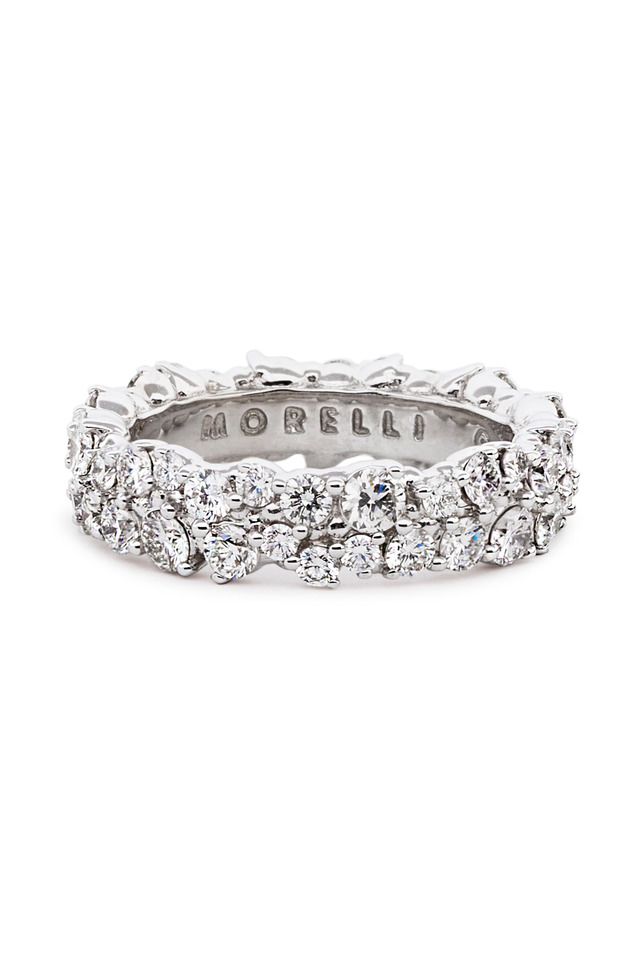 18K White Gold Diamond Confetti Ring