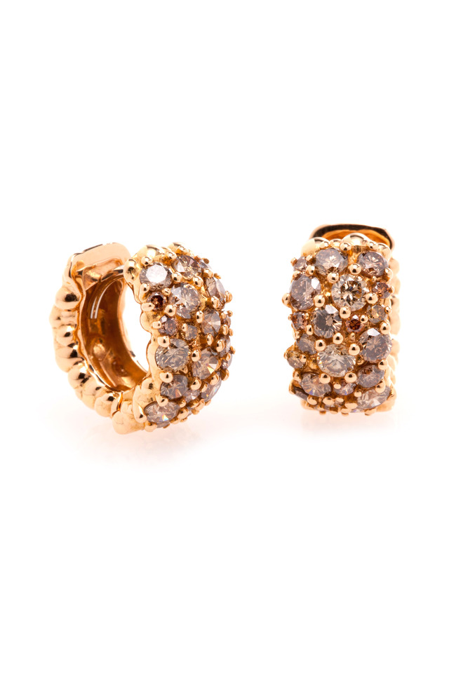 Rose Gold Confetti Huggie Earrings