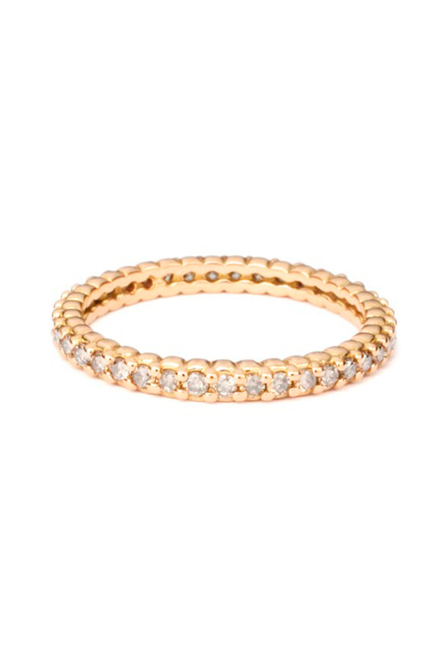 Pink Gold Diamond Pinpoint Ring