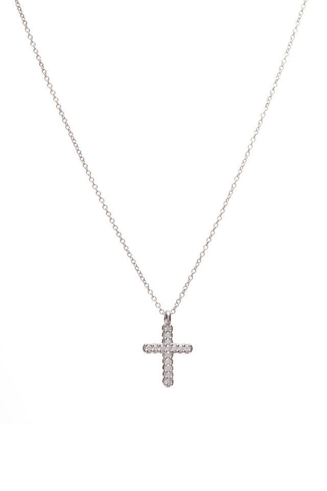 Diamond Pinpoint Cross Necklace