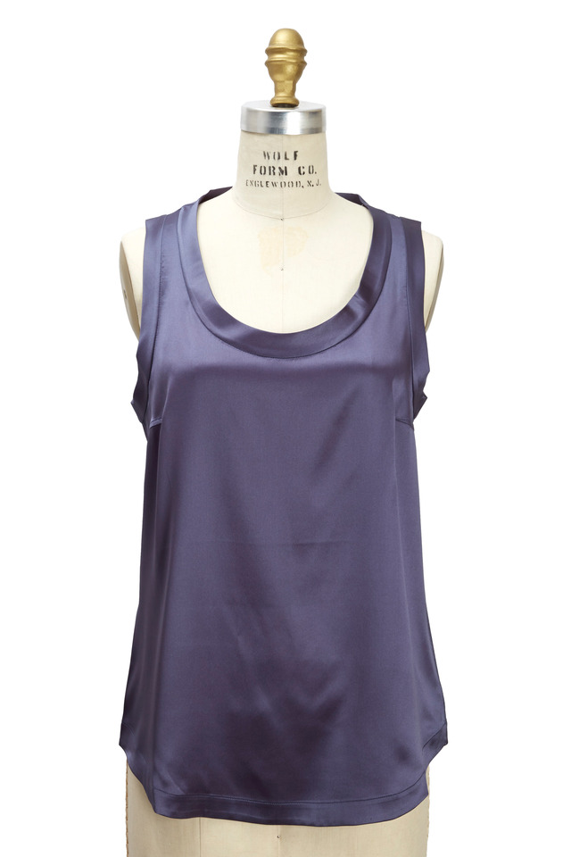 Purple Silk Reversible Tank Top