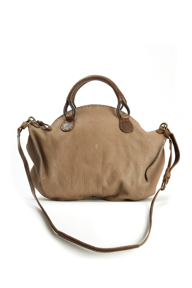 Jessica Taupe Leather Satchel