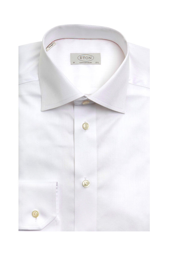 White Twill Contemporary Dress Shirt