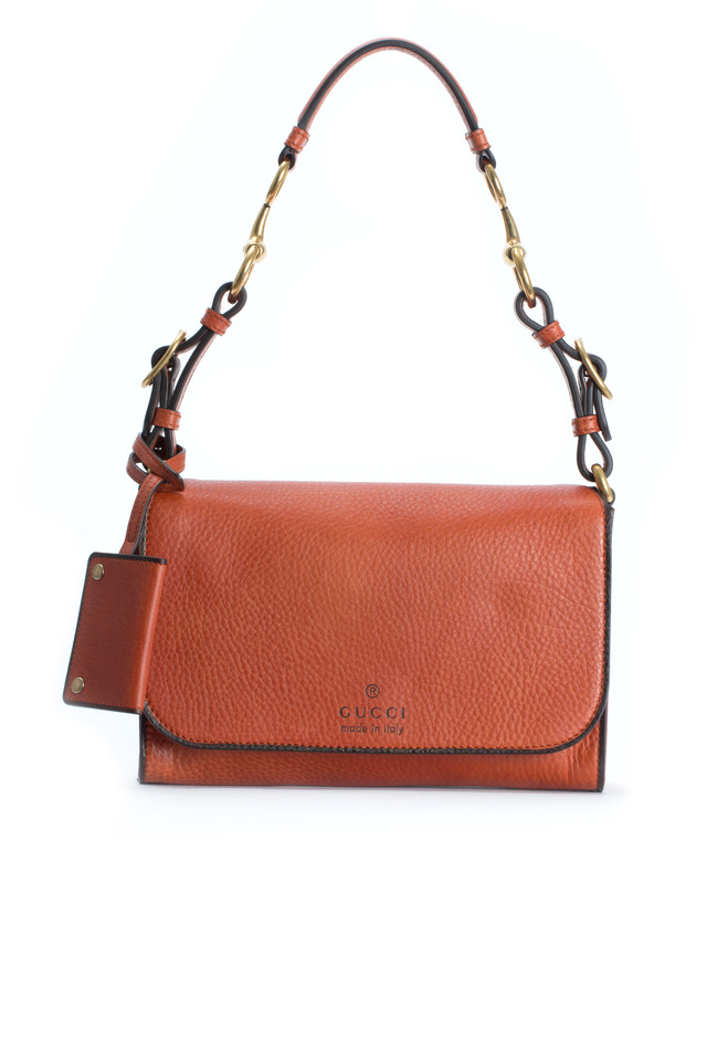Harness Orange Leather Shoulder Bag