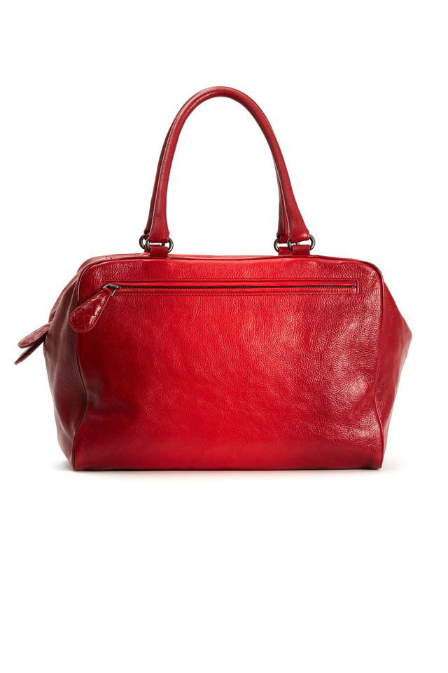 Brera Red Leather Ombre Zip Handbag