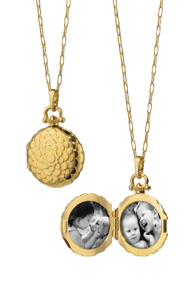 Yellow Gold Diamond Scallop Locket