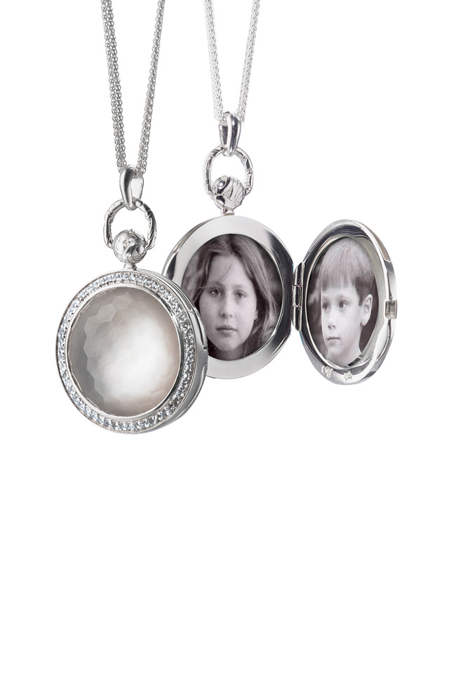 Sterling Silver Crystal Round Pocket Watch Locket