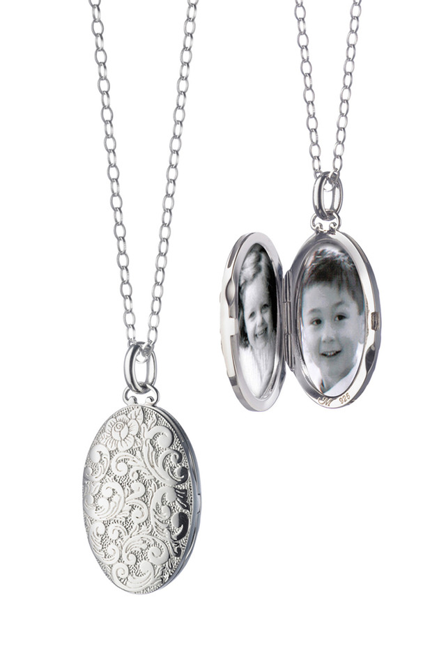 Sterling Silver Floral Locket Necklace