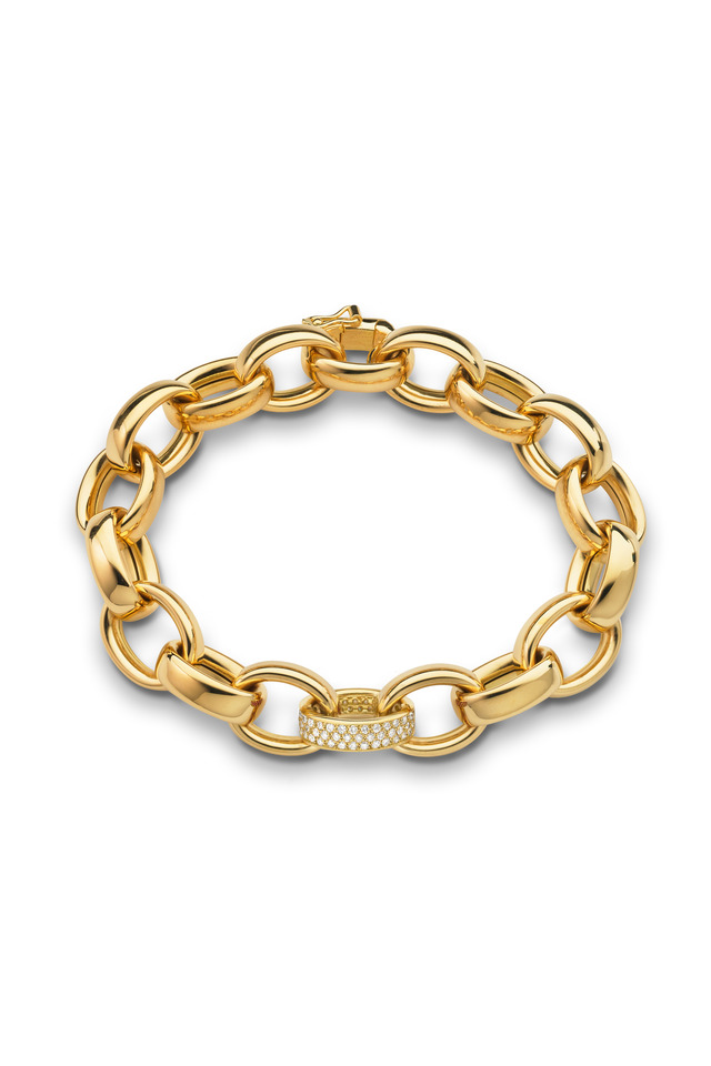 18K Yellow Gold Diamond Marilyn Link Bracelet