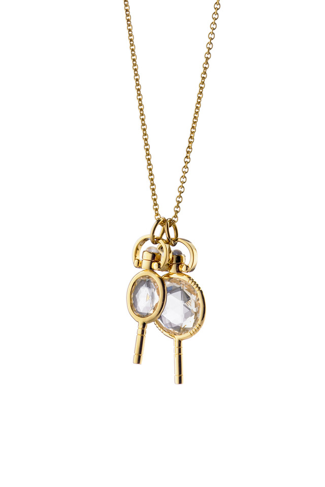 18K Yellow Gold Key Charm Necklace