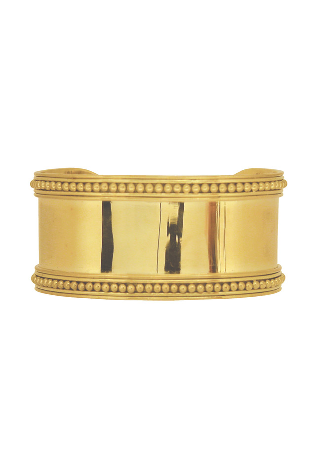 Yellow Gold Medieval Granulated Cuff Bracelet