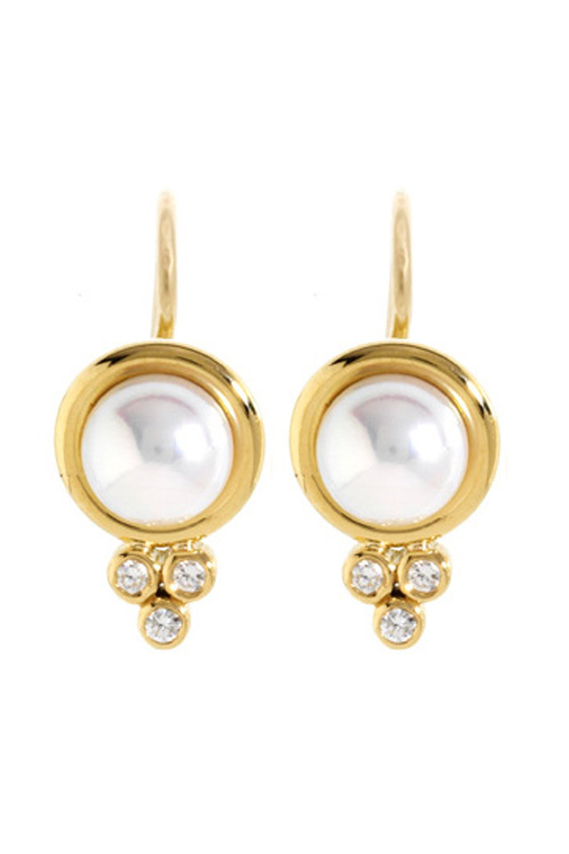 Yellow Gold Pearl Earring