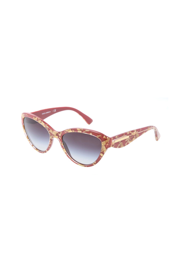 Cat-Eye Gold & Red Sunglasses
