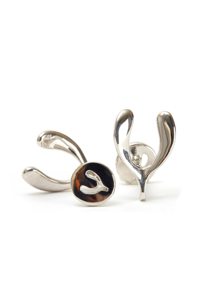 Sterling Silver Wishbone Cuff Links