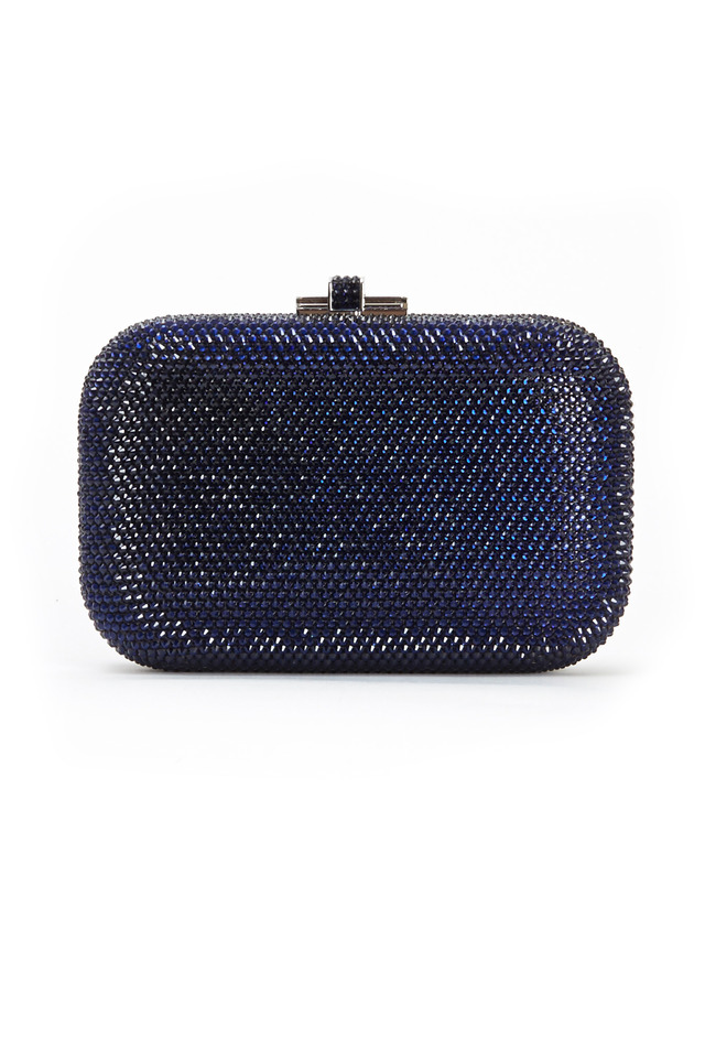 Indigo Crystal Slide Lock Minaudière