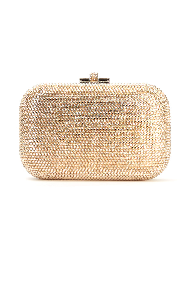 Jelly Champagne Beaded Minaudiere Clutch