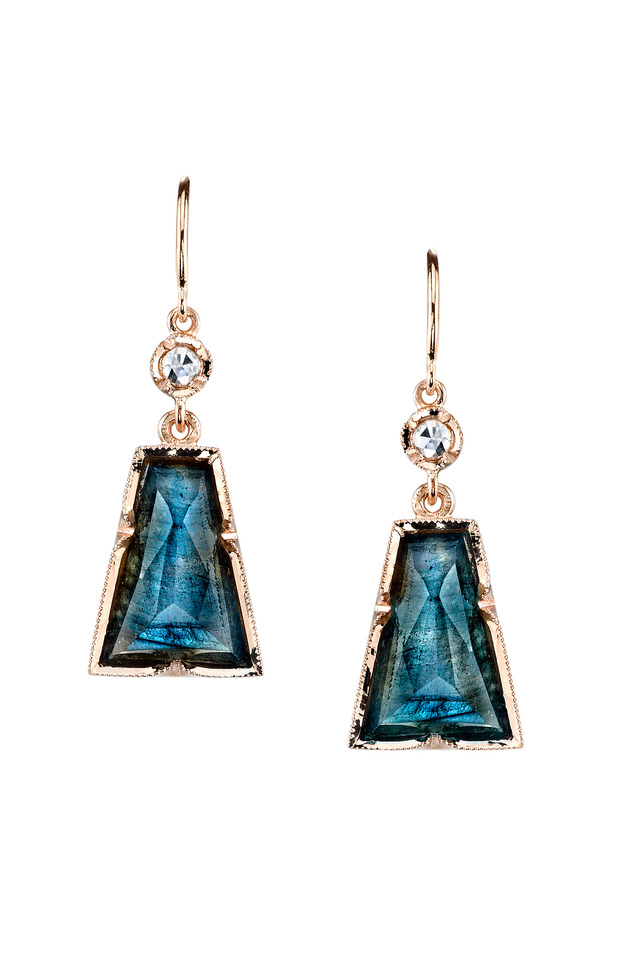 Labradorite Trapeziod Earrings