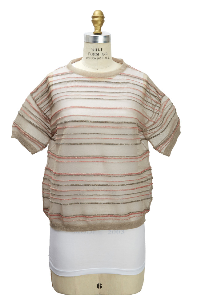 Nutmeg Lurex Pullover With Tank Top