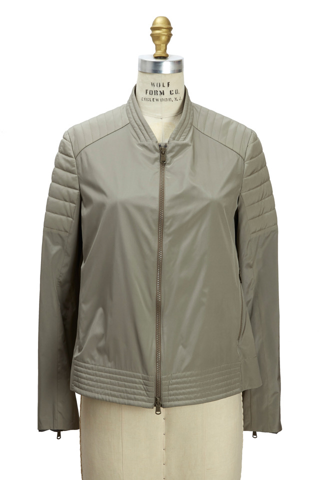 Military Silk Biker Coat
