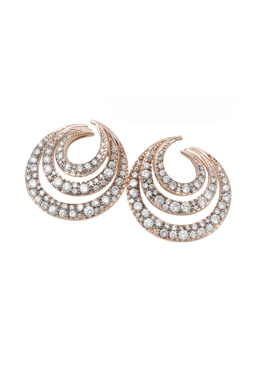 Iris Red Gold Diamond Earrings
