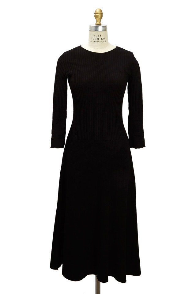 Nia Black Viscose & Polyester Dress