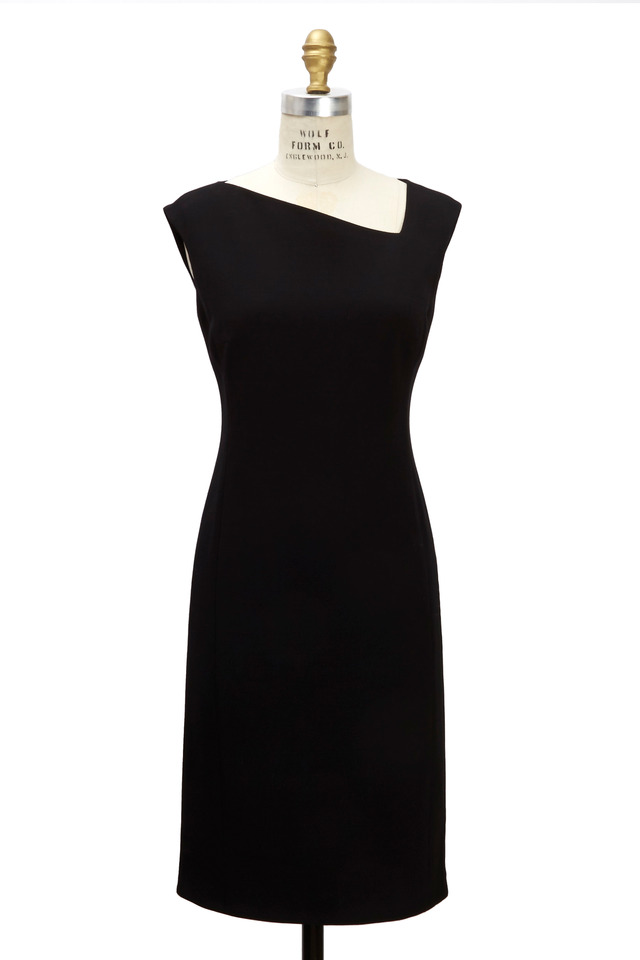 Black Wool Double Face Dress