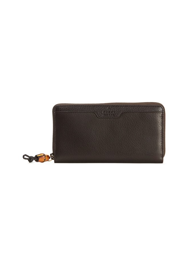 Cocoa Leather Zip Wallet