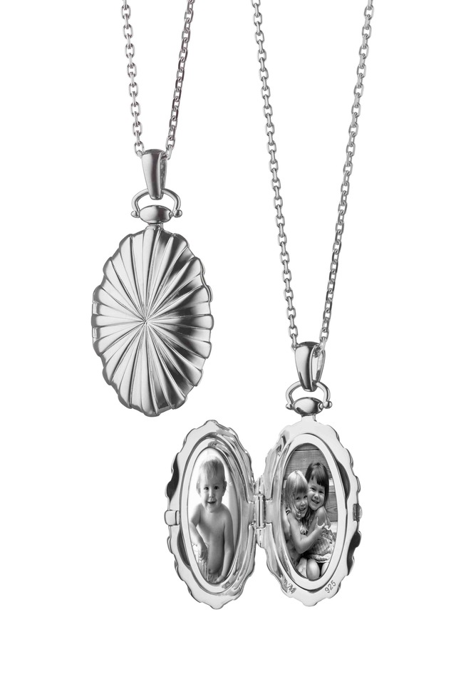 Sterling Silver Sunburst Locket Necklace