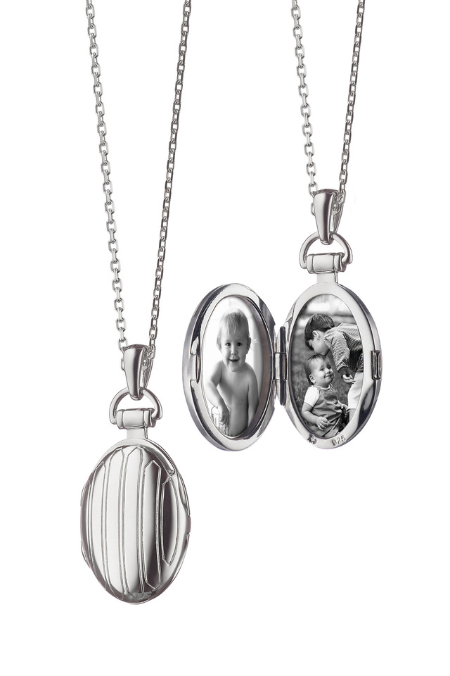 Sterling Silver Pinstripe Petite Locket