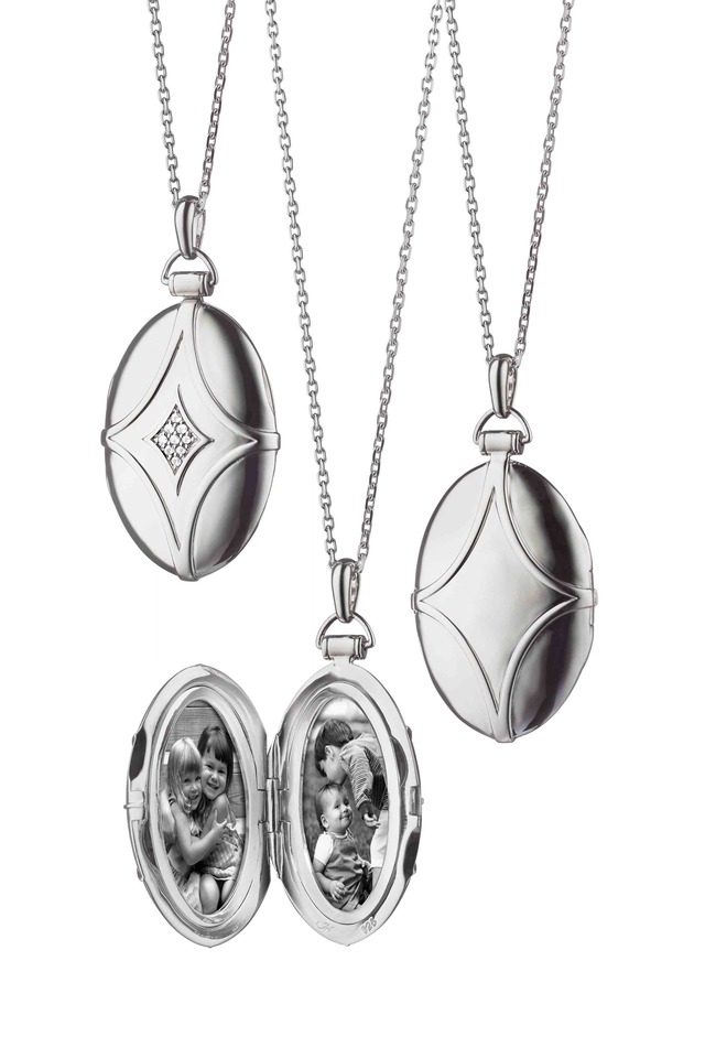 Sterling Silver Sapphire Bridle Locket Necklace