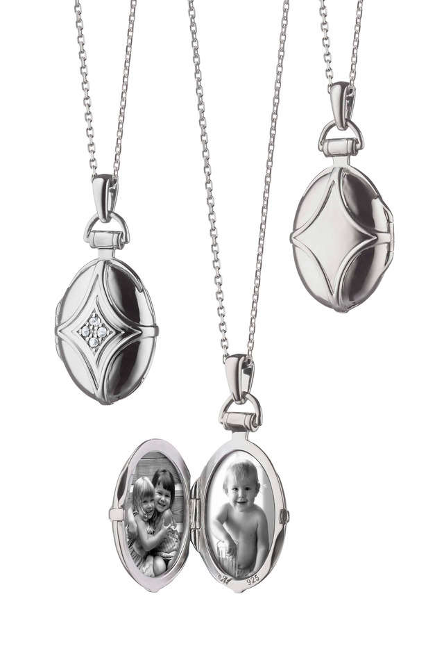 Sterling Silver Sapphire Domed Bridle Locket