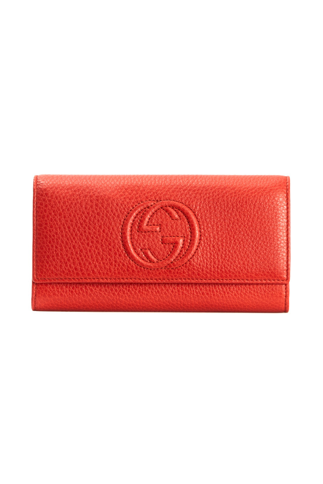 Continental Orange Leather Wallet