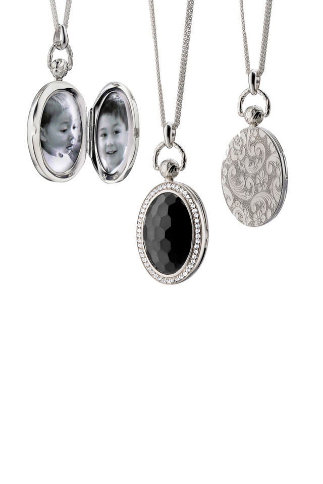 Silver Black Onyx Sapphire Pocket Watch Locket