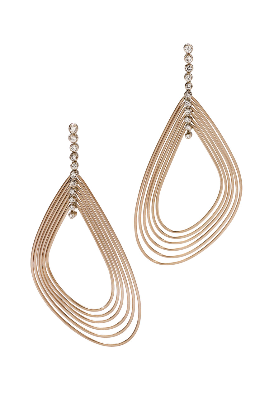 Iris Red Gold Diamond Earrings