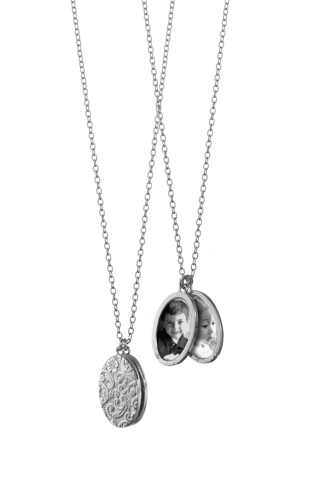 Sterling Silver Floral Locket Necklace
