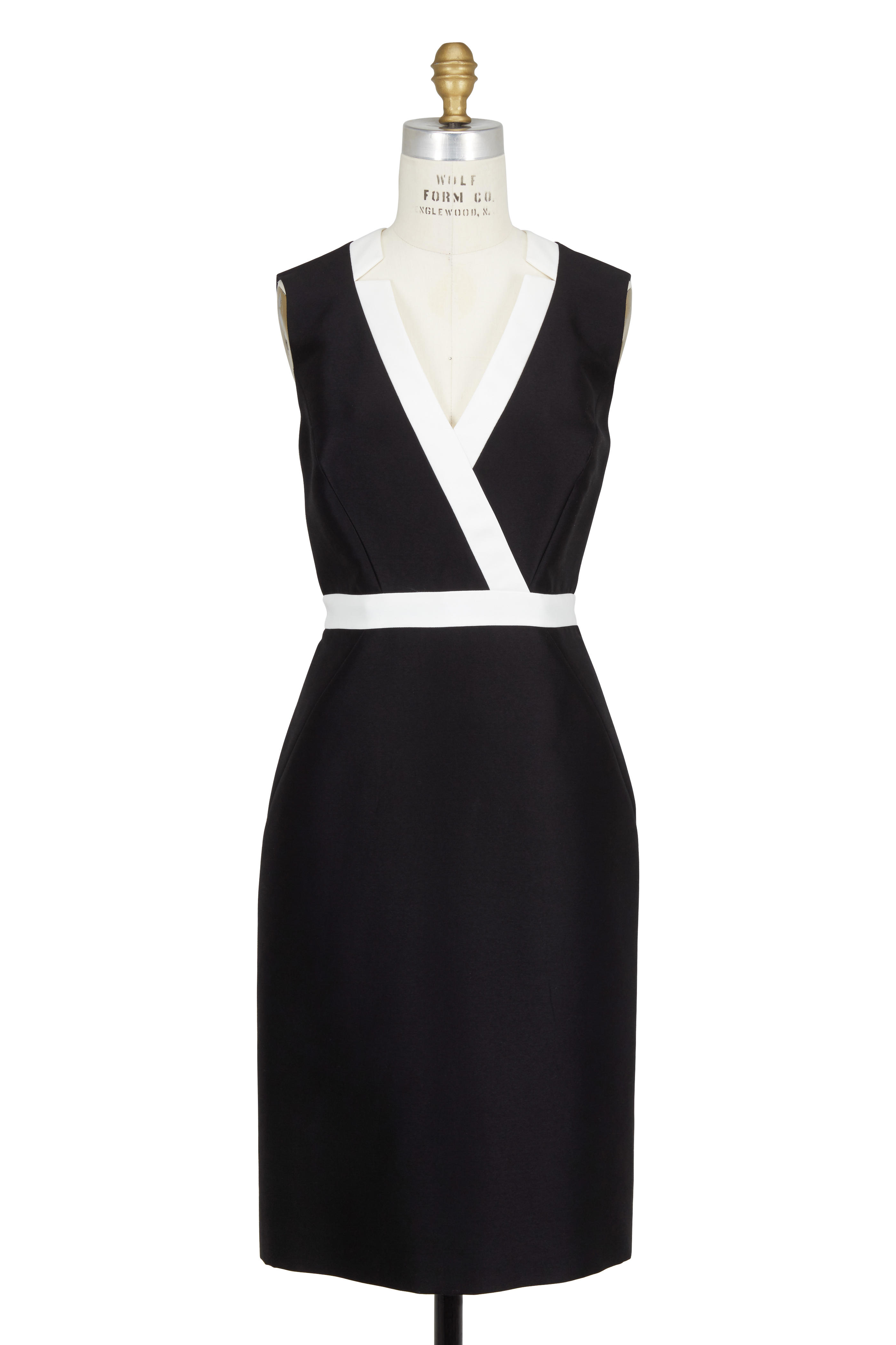 carolina herrera black and white dress