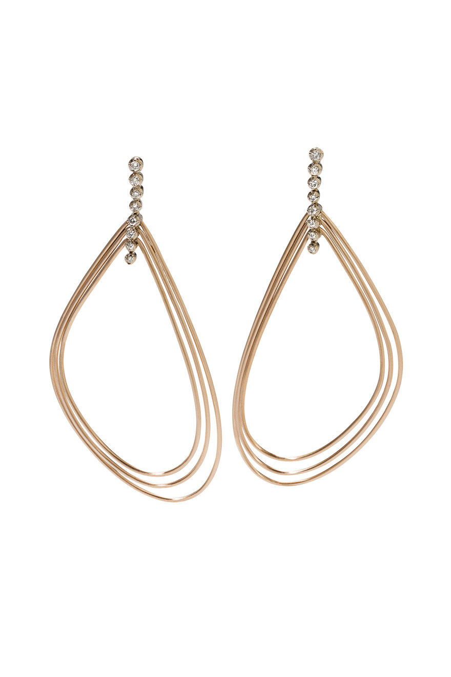 Iris Red Gold Diamond Earrings