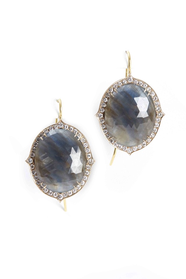 Yellow Gold Oval Sapphire Earrings