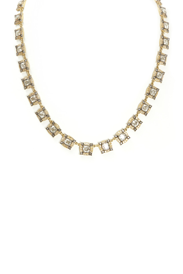 All Around Cushion-Cut Diamond Gold Necklace