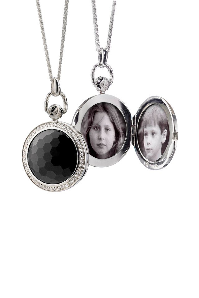 Sterling Silver Black Onyx Round Pocket Watch