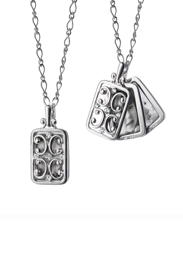 Sterling Silver White Sapphire Gate Locket