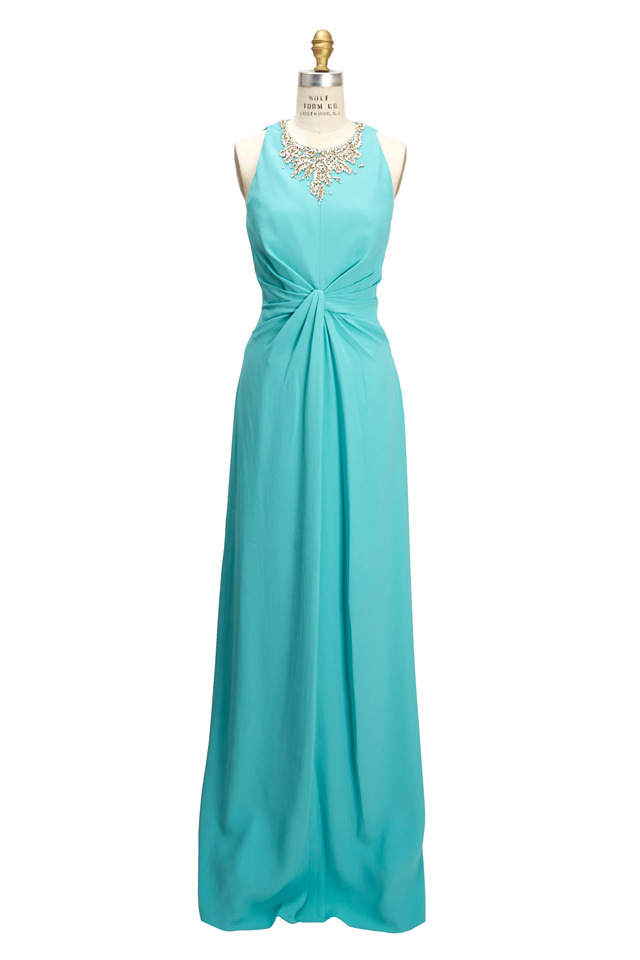 Turquoise Crepe Gown