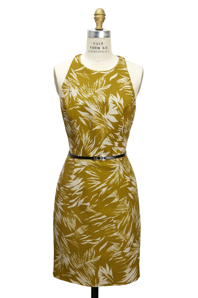 Yellow Botanical Racerback Dress