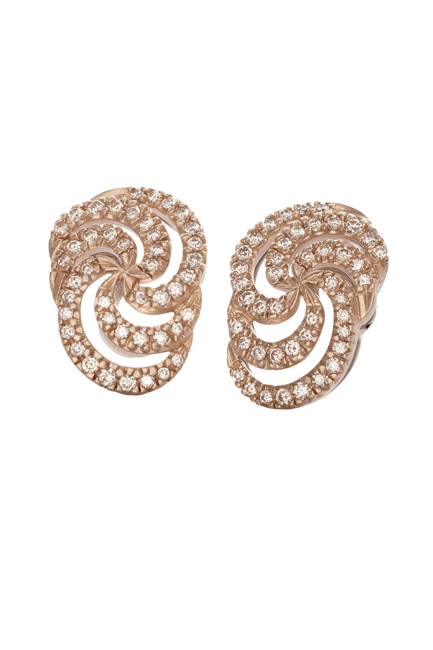 Iris Red Gold Diamond Earrings