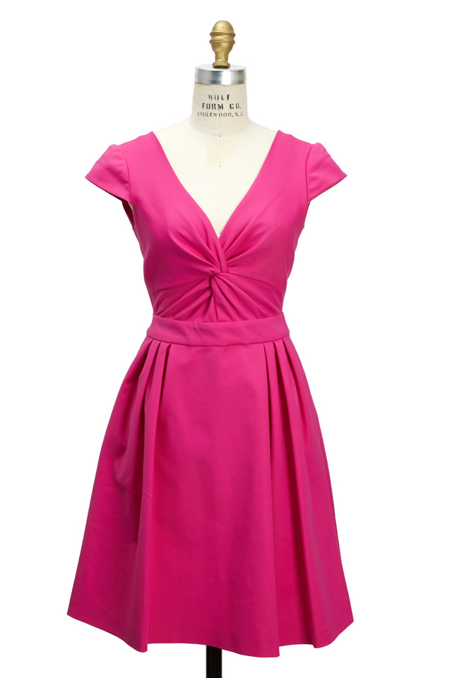 Pink V-Neck Skirt Dress