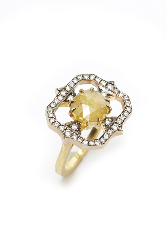Yellow Gold Rough Diamond Ring