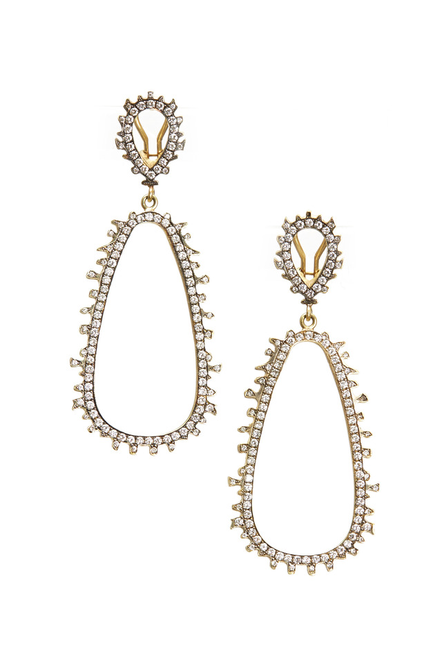 Yellow Gold Diamond Dangle Urchin Earrings